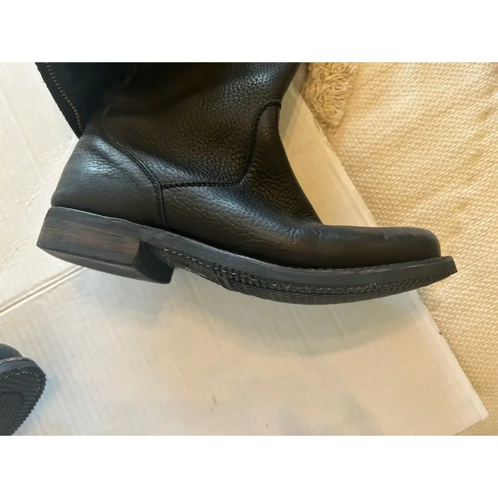 Caboras Women’s Sz 7.5 Black Leather Boots Tall Riding Slip Resistant Equestrian